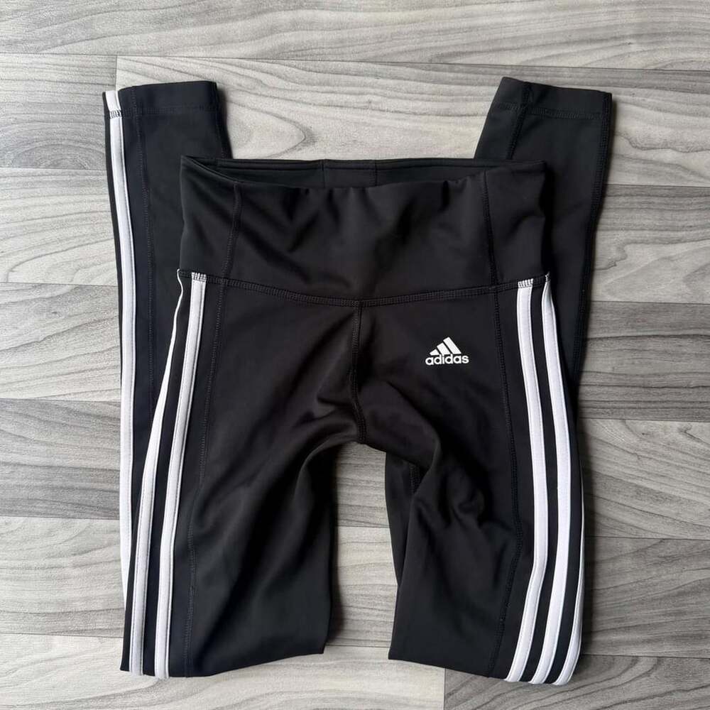 Adidas Y2K Striped Leggings Size XS Black White 3-Stripe
